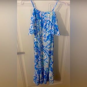 Lilly Pulitzer size Medium 6-7 off the shoulder maxi dress.
